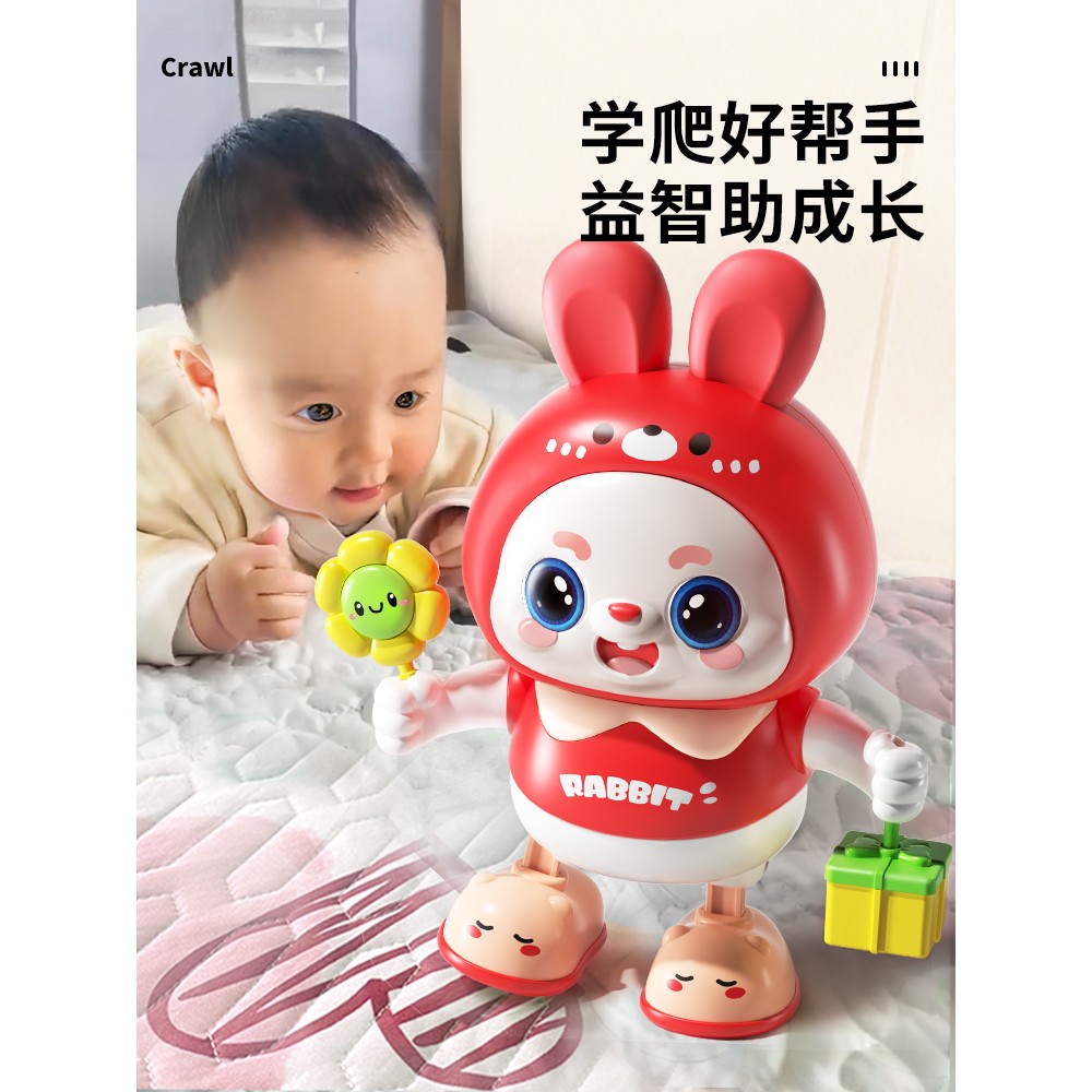 会唱歌跳舞电动小福兔宝宝0一1岁抬头练习训练玩具婴儿3个月早教6