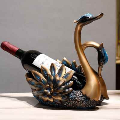 天鹅红酒架摆件家居创意客厅葡萄酒架欧式桌餐边柜酒托酒柜装饰品
