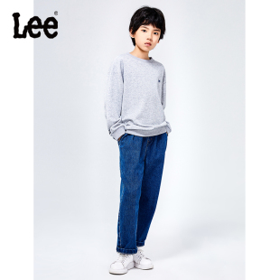 百搭宽松上衣 新款 Lee童装 印花logo套头卫衣男童女童2025年秋季