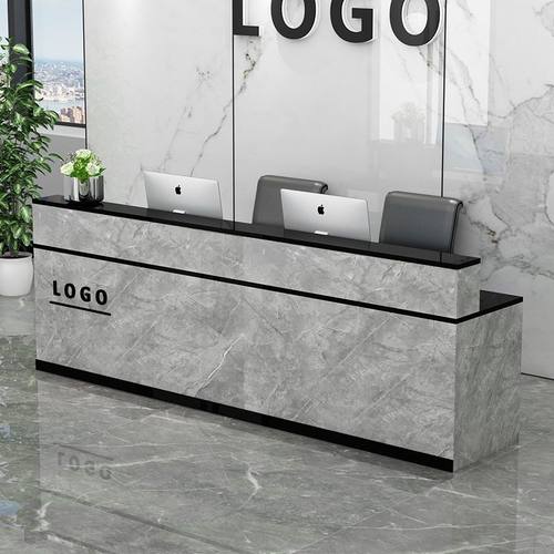 吧台收银台公司前台接待台服装店小型吧台桌简约现代烤漆柜台定制