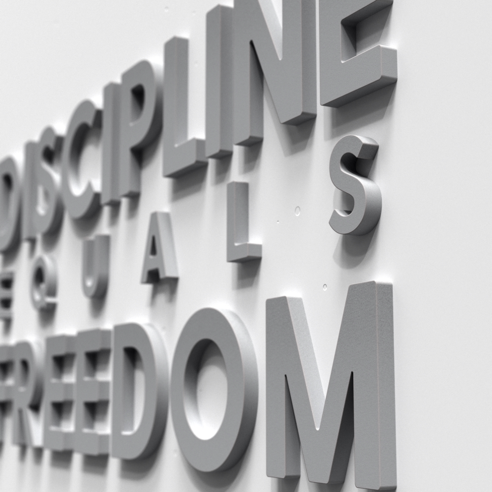 工风质感立体英文水泥字母励志句子创意文墙面化墙业壁装饰自律