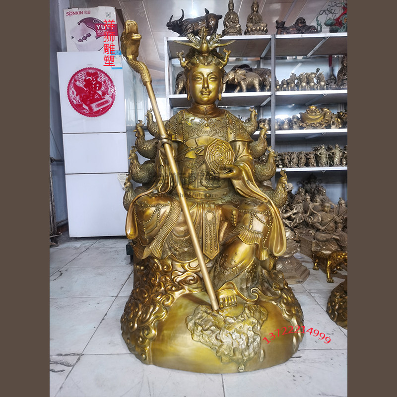 纯铜地母娘娘地皇老母黄铜神像摆件室内地母元君供奉佛像摆放用品