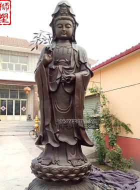 纯铜铸造观世音菩萨佛像摆件批发
