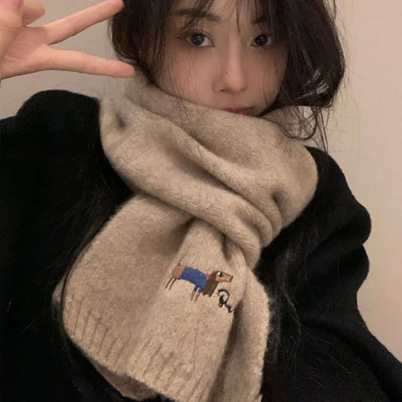 围巾毛绒女冬季2025新款针织百搭保暖高级感围脖披肩秋冬韩版情侣