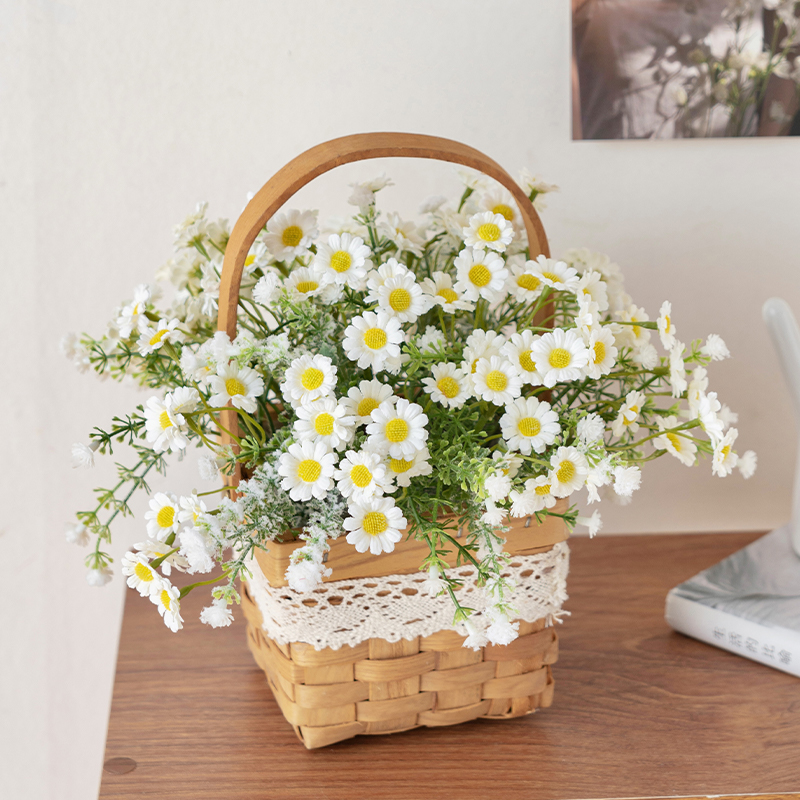 RoomTour清新花篮插花装饰花客厅假花仿真花摆设塑料花仿生花摆件