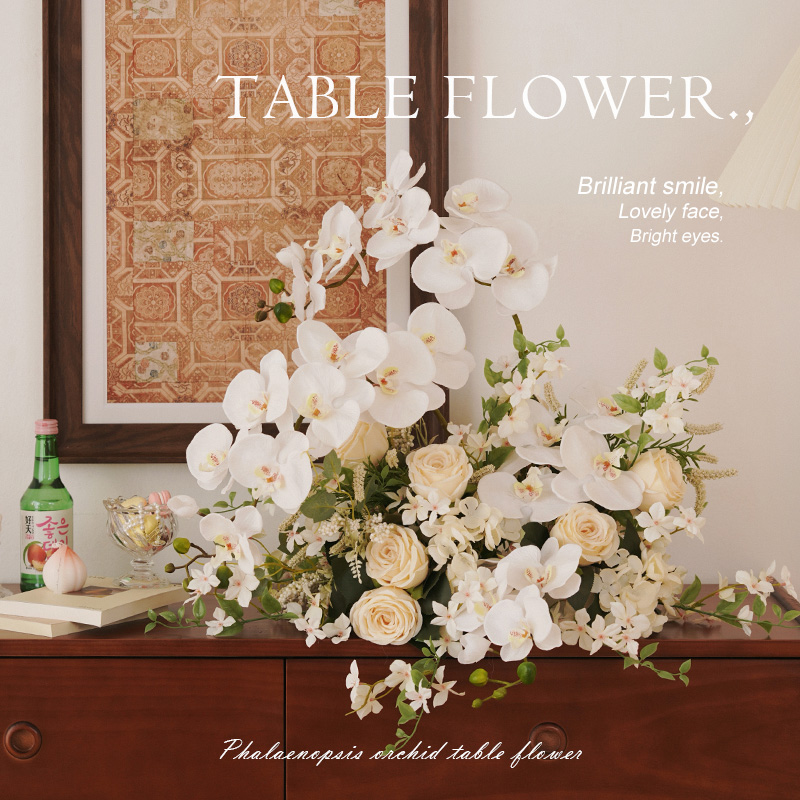 RoomTour森系蝴蝶兰桌花彷真花假花客厅高级摆设餐桌装饰品摆件