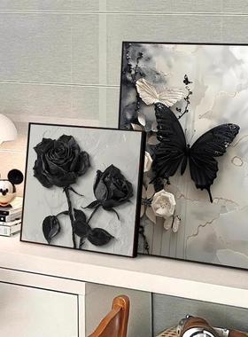 铝合金INS风艺术高级感客厅装饰画现代轻奢小众摆画卧室床头挂画