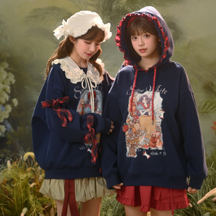 秋季 女装 卫衣2024年新款 森女部落原创童话风浪漫白雪公主闺蜜装
