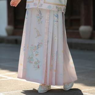 女装 森女部落原创汉服马面裙刺绣重工汉清女半裙2025年夏季 新款