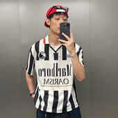 oarism polo 10号万宝路翻领球衣运动男宽松印花Marlboro短袖