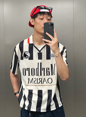 oarism 10号万宝路翻领球衣运动男宽松印花Marlboro短袖polo