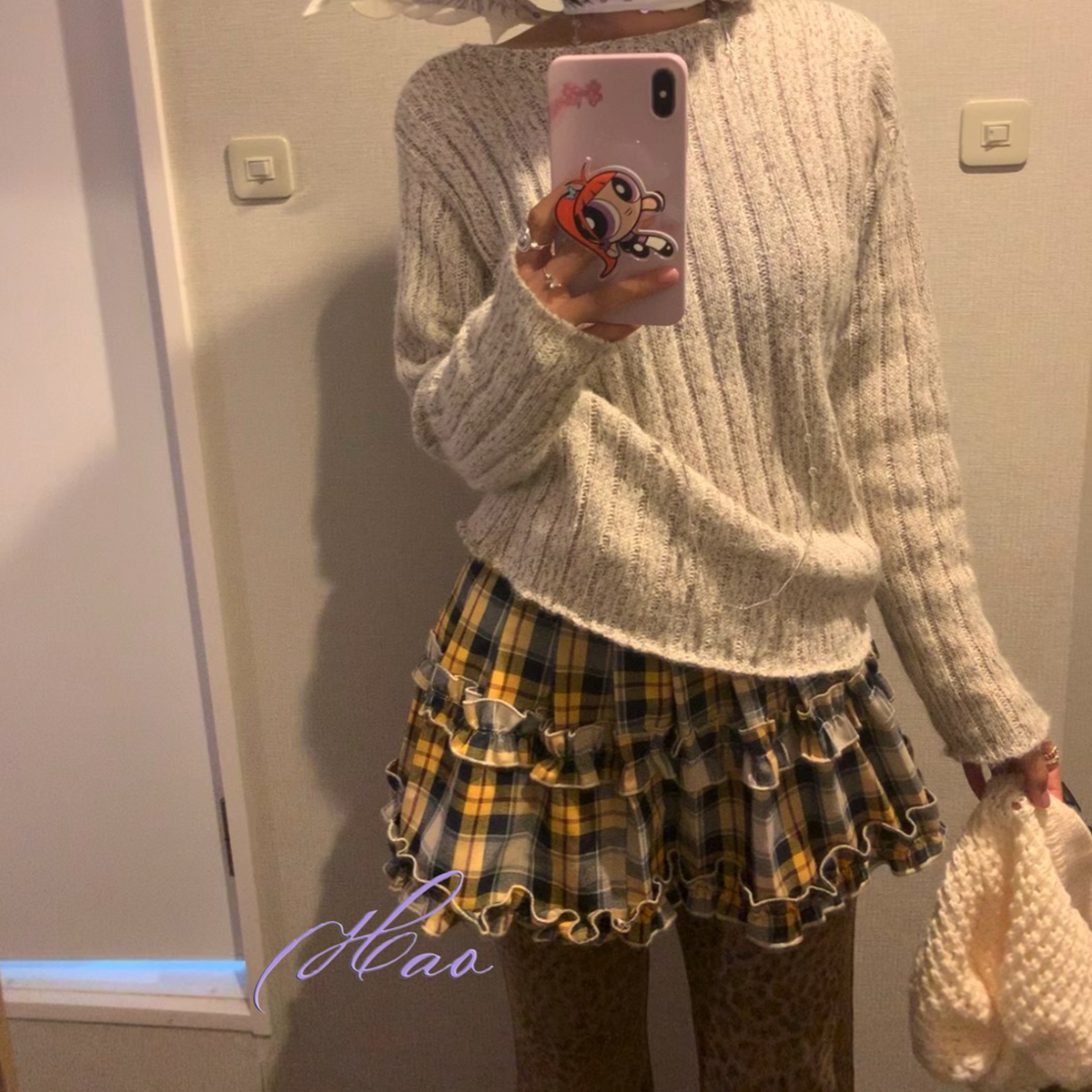 好好好商店原创少女花边格纹