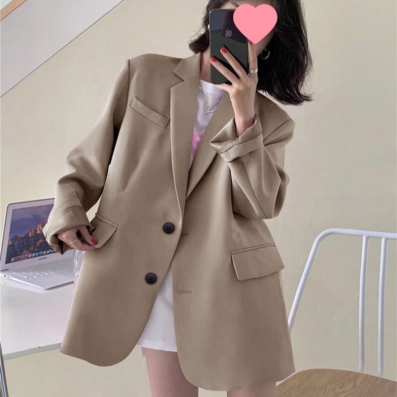 2026春秋卡其色小西装外套女韩版英伦风网红设计感西服女装女士