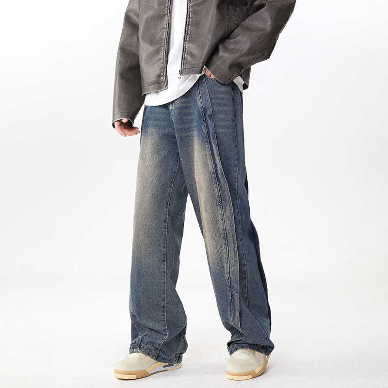 高街水洗vibe做旧牛仔裤