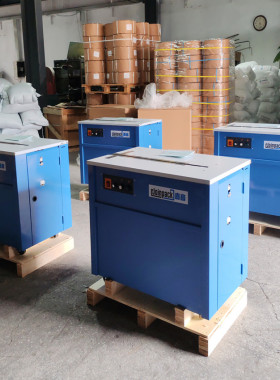 客户出口用JOINPACK嘉音S-313D高床半自动打包机