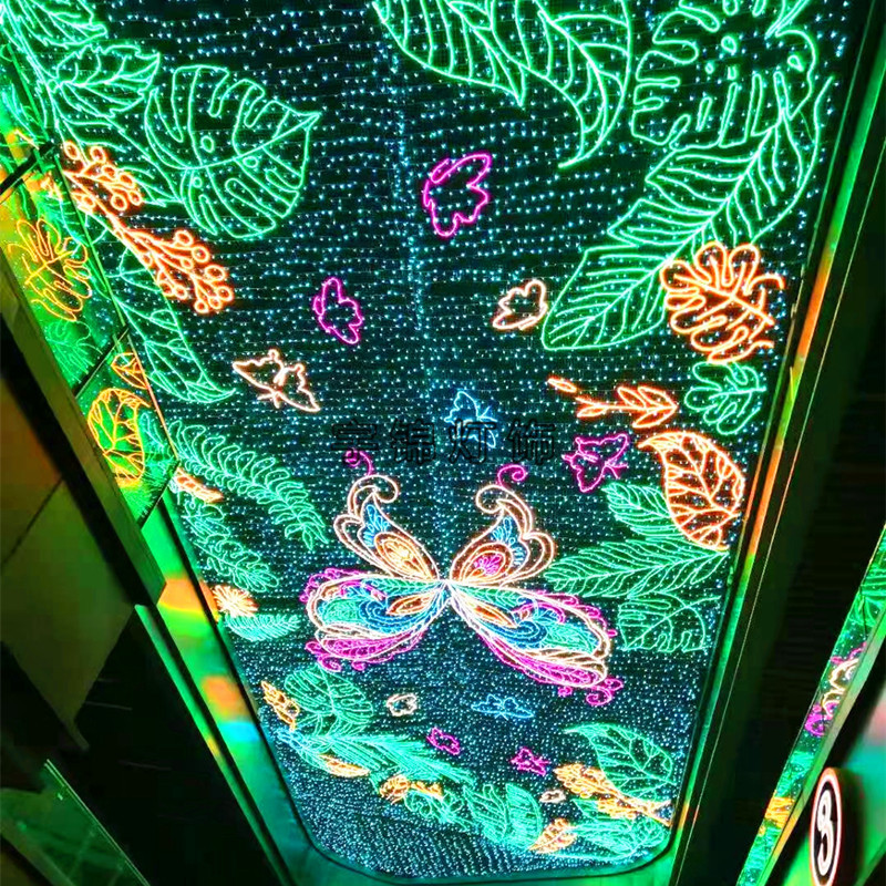 灯光节户外天幕蝴蝶动物LED灯画灯饰春节星空造型幕墙灯饰画厂家