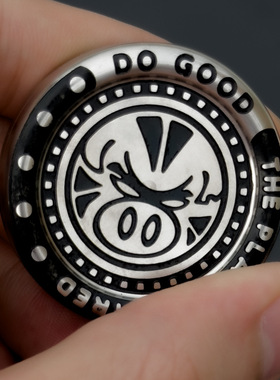 野猪骷髅edc金属啪啪币推牌解压玩具减压神器无聊fidget slider