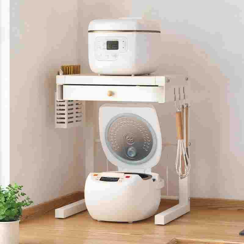 德国进口厨房电饭煲置物架台面灶台放电饭锅收纳双层空气炸锅架子