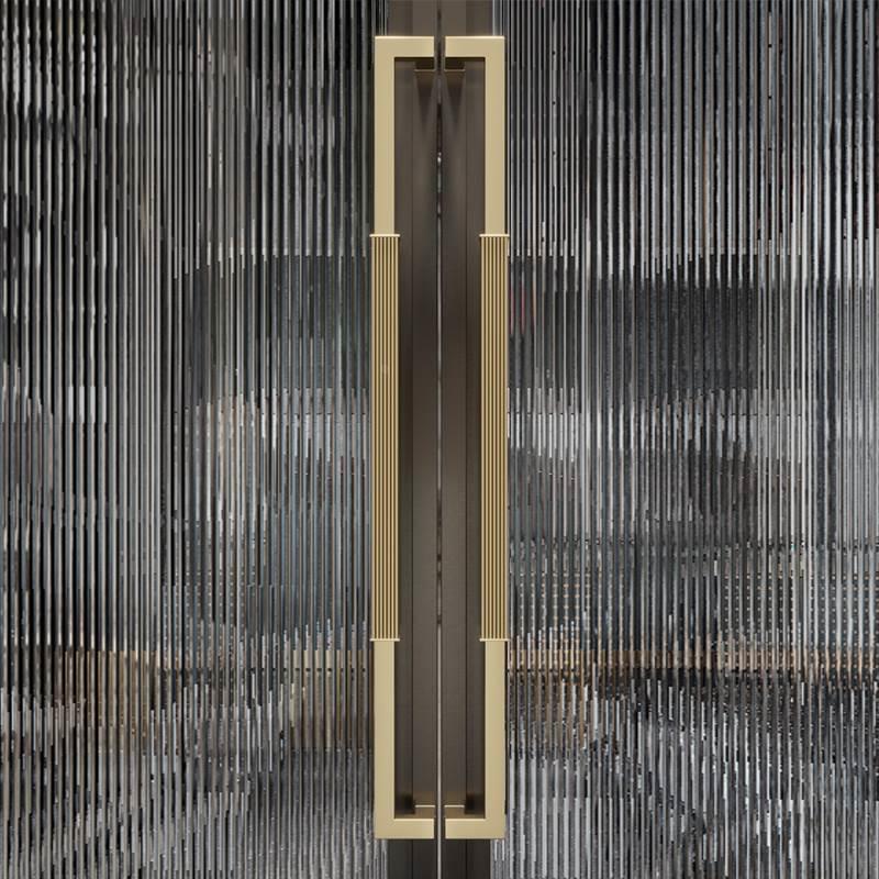 金色不锈钢有无框玻璃推拉门把手酒店包间店铺实木门拉手大门扶手