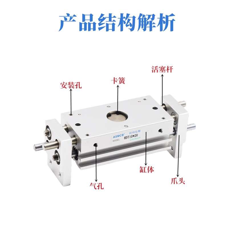 平行夹紧机械夹气缸HDT10/16/20/25/32/40*30*40*60*80*100-B-9D2