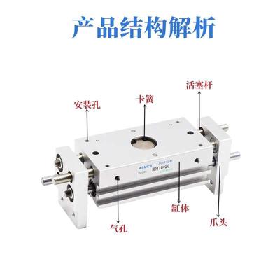 平行夹紧机械夹气缸HDT10/16/20/25/32/40*30*40*60*80*100-B-9D2