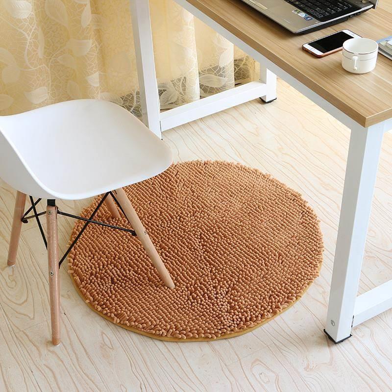 加厚加密雪尼尔圆形地毯电脑椅垫卧室地垫吊篮垫子转椅地垫圆垫子