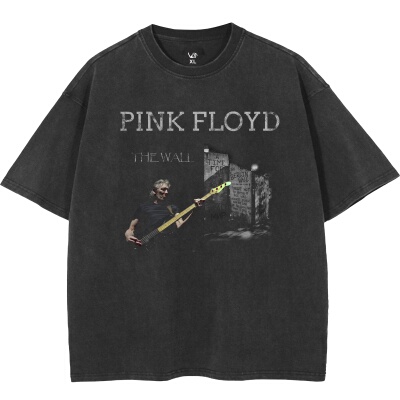 pinkfloyd乐队水洗做旧美式T恤