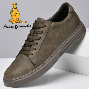 男潮流皮鞋 AUSFAMDS 软皮软底真皮休闲板鞋 澳洲名袋鼠秋季 男 新款