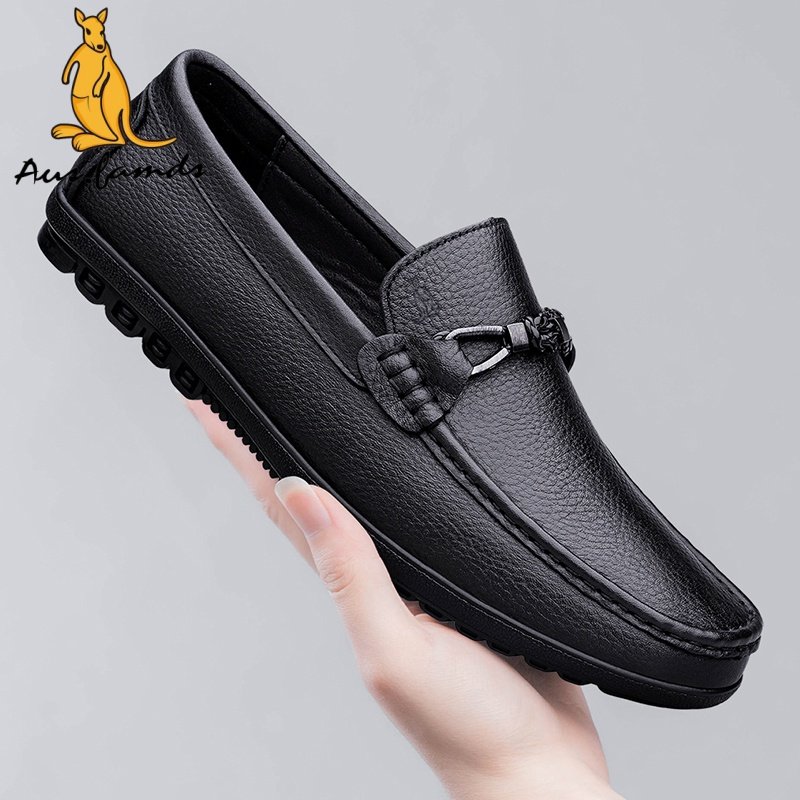 澳洲名袋鼠春季新款真皮软底一脚蹬休闲豆豆鞋男防滑商务轻便男鞋,流行男鞋,时尚休闲鞋,淘宝优惠券,粉丝福利购,淘宝优惠卷