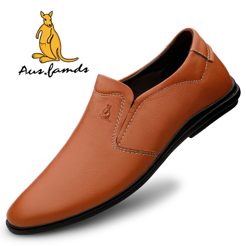 真皮一脚蹬休闲皮鞋男