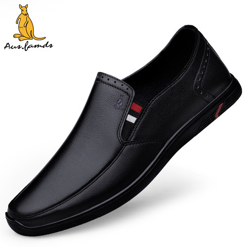 澳洲名袋鼠真皮透气商务正装皮鞋