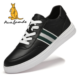 男轻便小白鞋 AUSFAMDS 厚底真皮软底休闲板鞋 澳洲名袋鼠秋季 新款