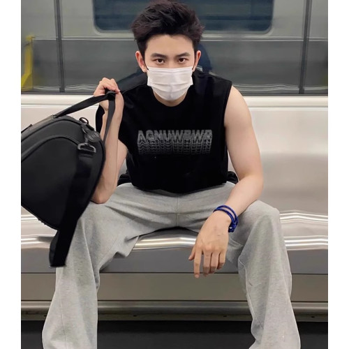 美式复古重影背心男士宽松夏潮牌纯棉健身运动无袖坎肩短袖T恤男