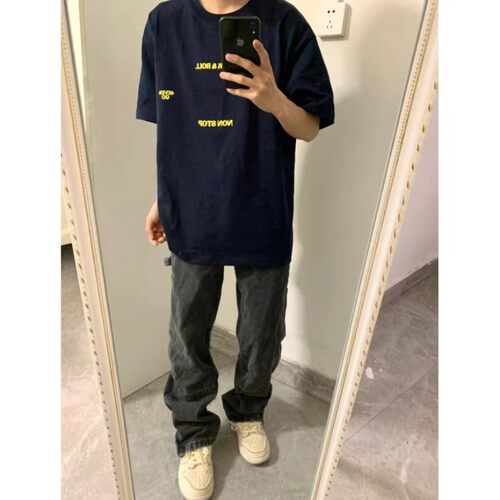 美式复古纯棉重磅短袖t恤男女情侣夏季潮流潮牌宽松大码高街上衣