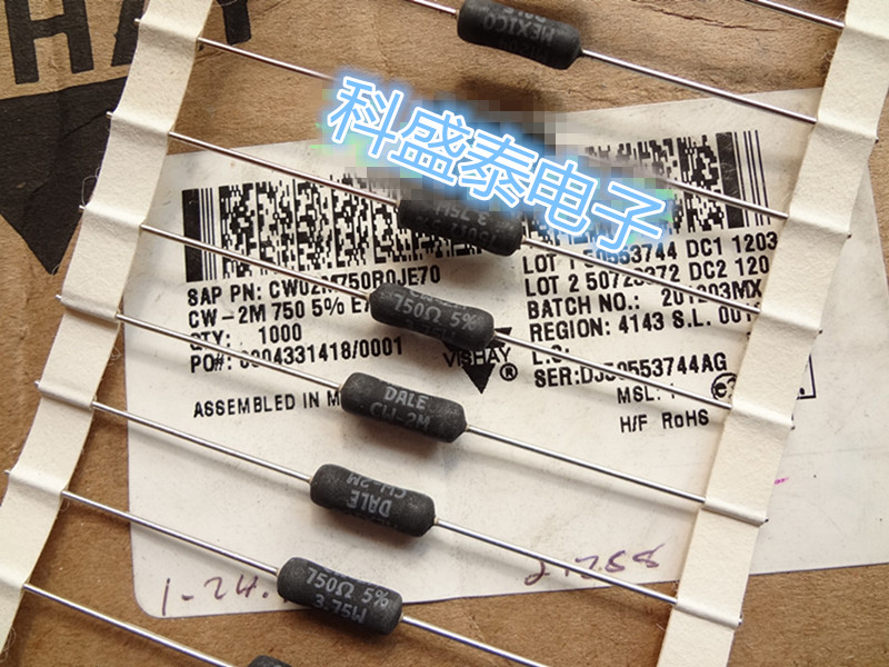 CW02M750R0JE70  3W750R  DALE-VISHY 5% 750Ohms  线绕电阻器