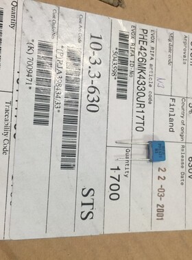 PHE426MK4330JR17T0 PHE426 630V3.3NF 3N3 3300PF RIFA薄膜电容
