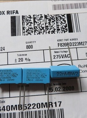 PHE840MB5220MR17  薄膜电容器 275V22NF EVOX RIFA原装现货