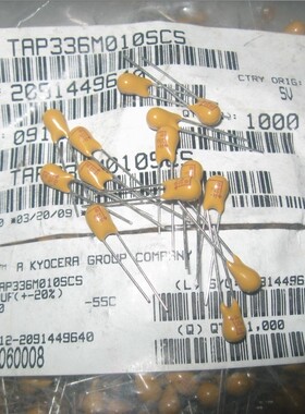 TAP336M010SCS   钽电容器 10volts 33uF 20% 美国AVX