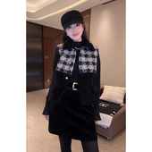 大李plus 格子马甲95白鹅绒羽绒服女冬高级设计感小香外套