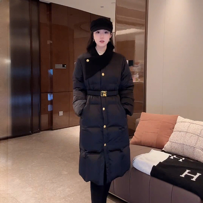 加厚黑金大衣轻装滑鹅绒服