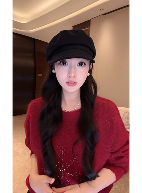 大李plus“钻石雪花毛衣”轻奢羊毛混纺亮闪针织-D5CH5480