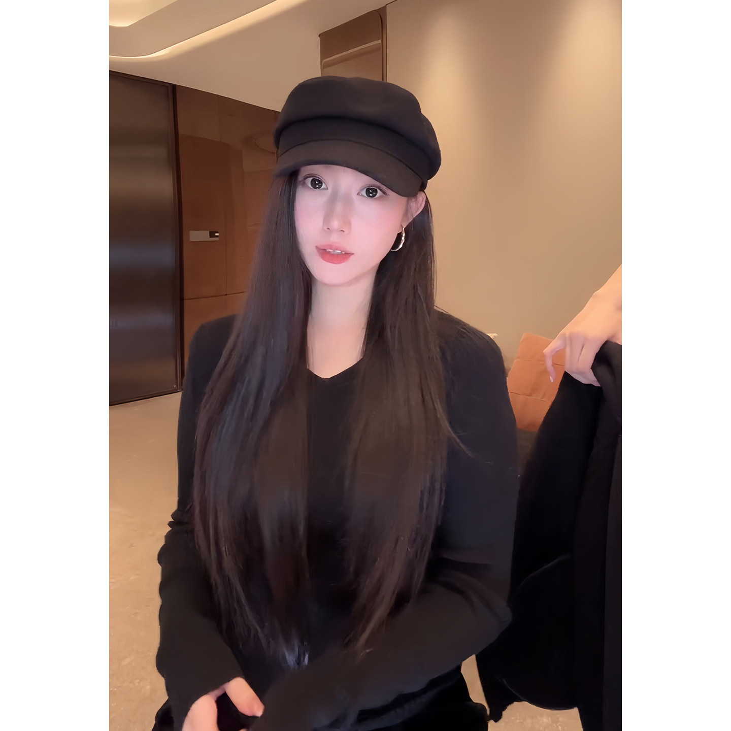 大李plus 100绵羊毛无缝一体进口扬子纱针织衫女秋季修身打底上衣