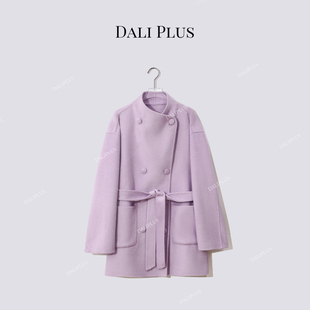 “蚕丝骆驼绒大衣”腰带收腰中长款双面呢-D5CK2207