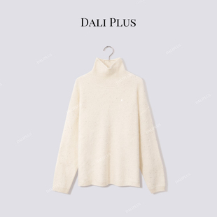 “高领拉绒毛衣”山羊绒蚕丝绵羊毛软糯保暖针织-D5MM3273