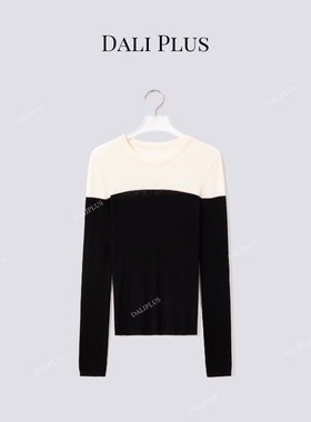 “100绵羊毛黑白针织”针织毛衣-D5ST1473