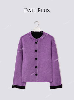 “两穿”双面两双色100羊毛呢外套-D5CH5216-1