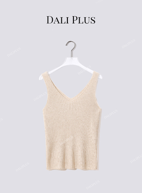 100山羊绒 基础多色V领针织打底背心-D5CH4760
