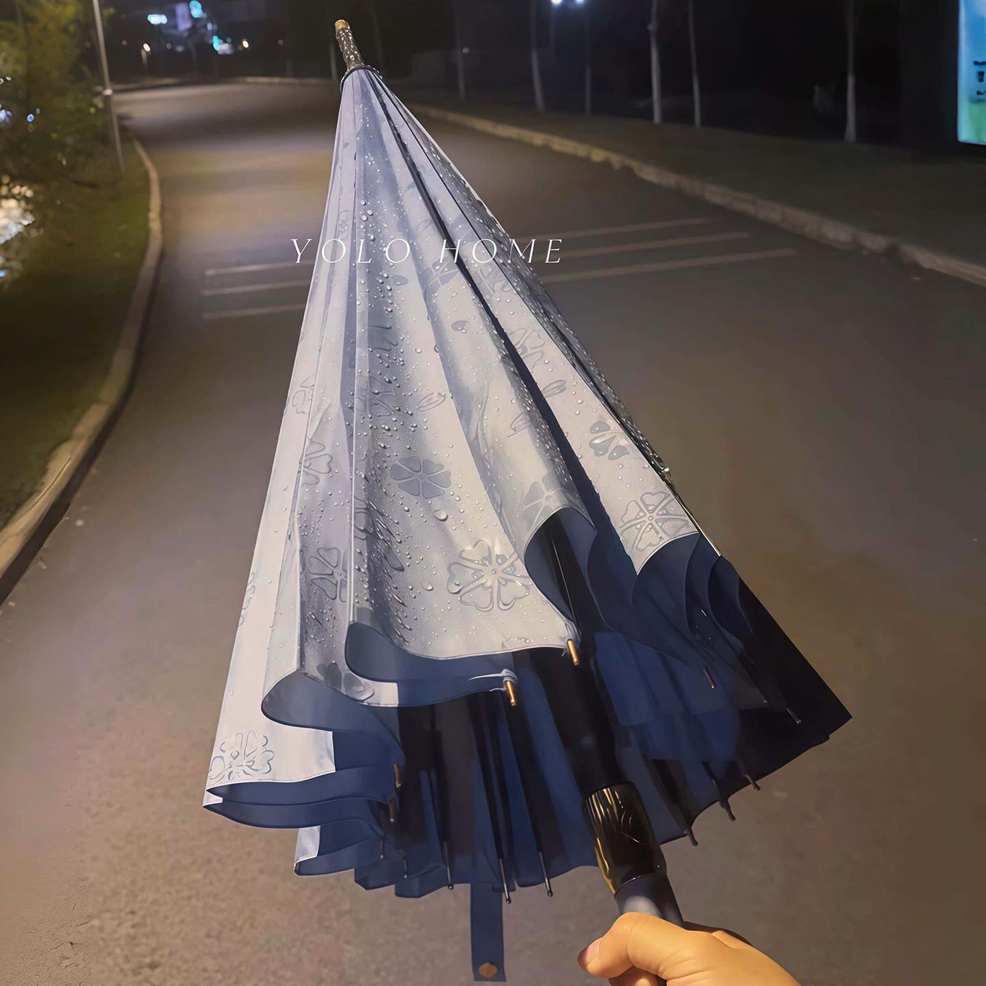 遇水开花雨伞加大加厚固结实抗风手动长柄直杆ins风高颜值女学生