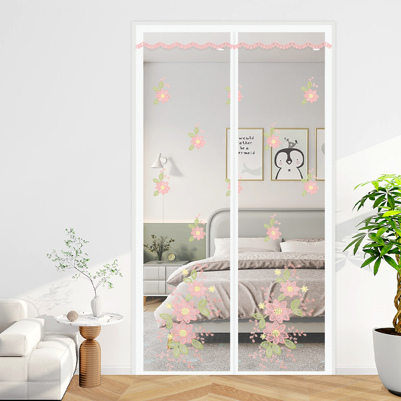 免打孔门帘隔断帘子客厅防蚊子通风防苍蝇夏季卧室纱窗自粘高档帘