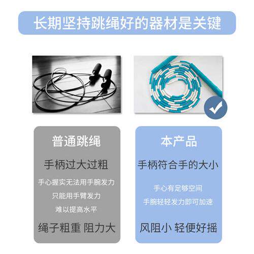川绳跳绳3.6米磨砂防滑手柄中小学生团体交互花样竹节表演减肥用